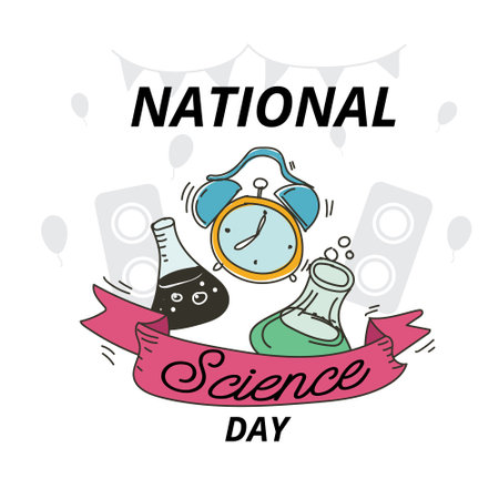 National Science day background templateのイラスト素材