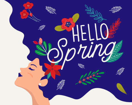 Lady Spring background for Spring backgroundのイラスト素材