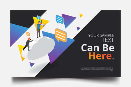 business success cloud computing isometric banner with copy spaceのイラスト素材