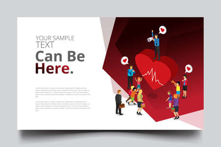 business isometric world health with copy space
