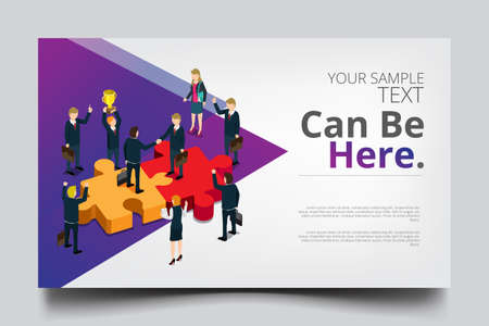 business success isometric with copy spaceのイラスト素材