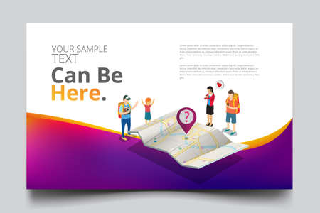 business isometric map navigation technology with copy space
