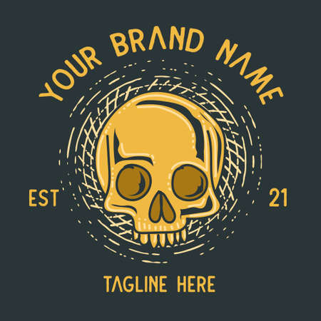 simple golden skull for shirt designのイラスト素材