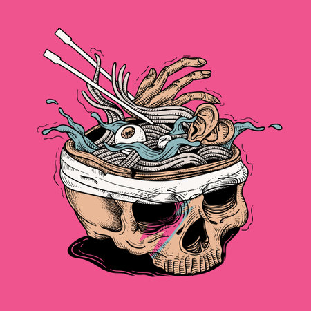 Halloween Head Skull for food partyのイラスト素材