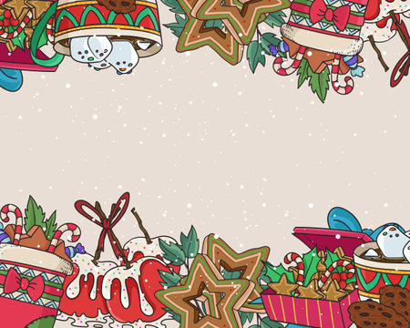 Christmas food design for background templateのイラスト素材