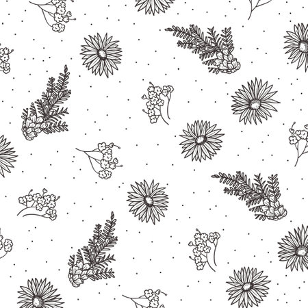 abstract flowers vector pattern backgroundのイラスト素材