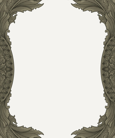 Baroque frame in Victorian style. Vector element for design.のイラスト素材