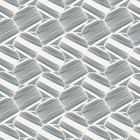 Seamless geometric pattern with hexagons. Monochrome textureのイラスト素材
