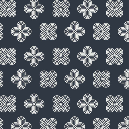 Seamless pattern with white crosses on a dark blue background.のイラスト素材