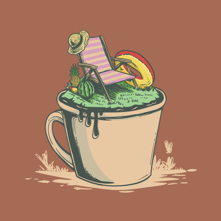 Illustration of a summer chillのイラスト素材