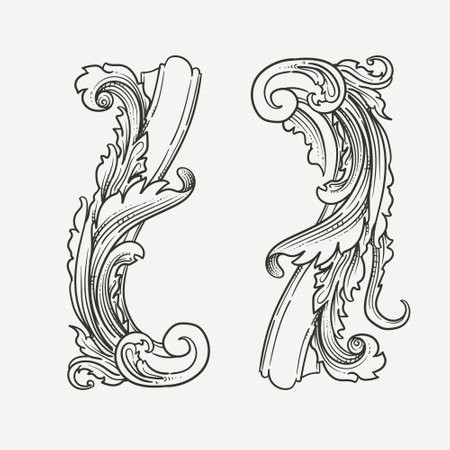 Hand drawn doodle of vintage baroque ornamentのイラスト素材