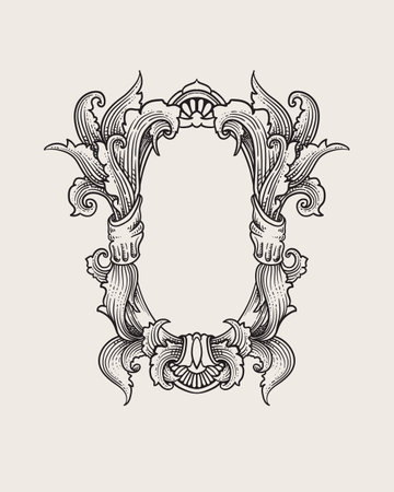 Elegant decorative letter O in Victorian style. Vector illustration.のイラスト素材