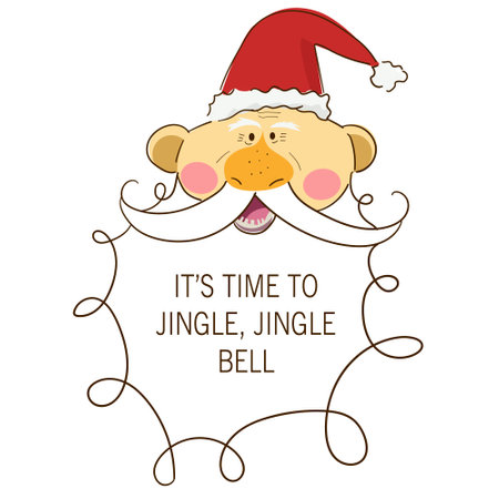Christmas greeting card with funny Santa Clausのイラスト素材