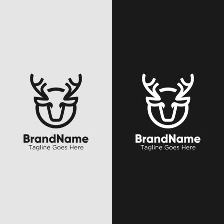 impala deer head logo vectorのイラスト素材