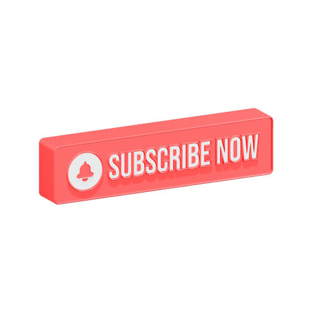 Subscribe now button on white background. Social media icon.の写真素材