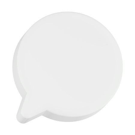 White Speech Bubble Isolated on White Background. 3d Rendering