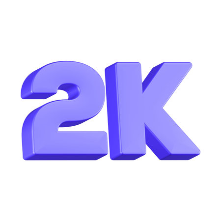 twenty two thousand and twenty k followers, 3d render, isolated on white background