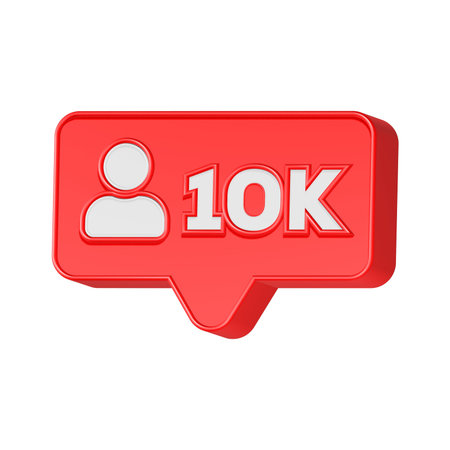 Illustration of a red like button isolated on a white background.