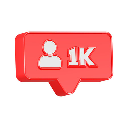 Like button on a white background. 3d rendering. Speech bubble.