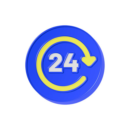 24 hours service icon. 24 hours service symbol.