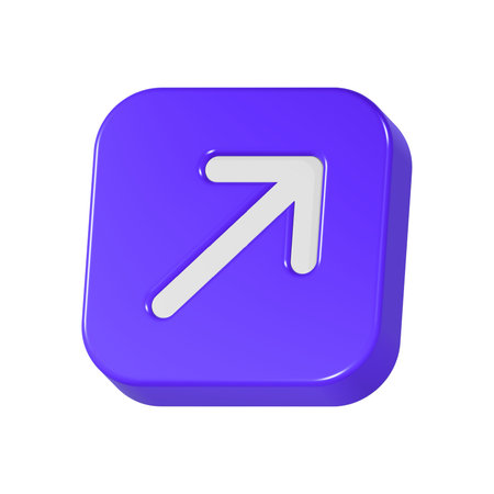 3d render of arrow icon on white background. Computer generated image.
