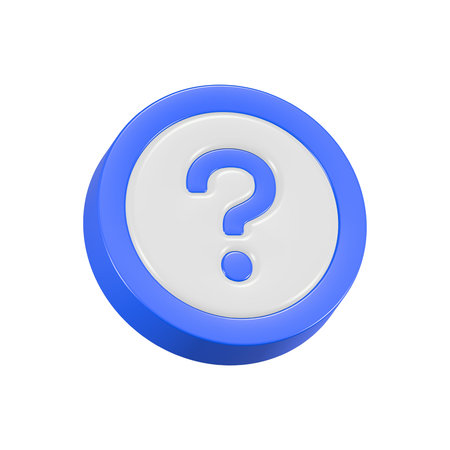 Question mark on white background. 3D rendering. Isolated.