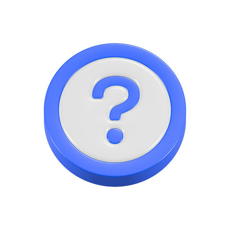 Question mark on a white background. 3d rendering, 3d illustration.