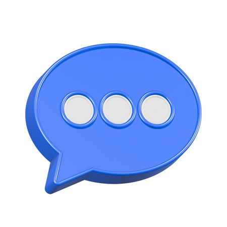 Blue 3d speech bubble isolated over white background. 3d render