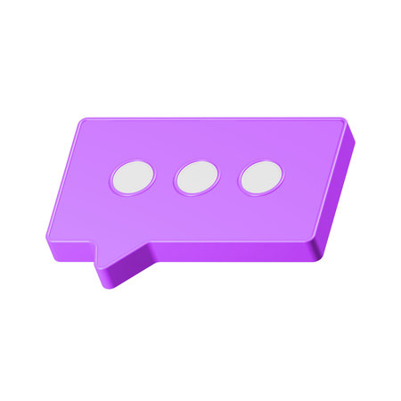 Speech bubble icon. 3d illustration. Isolated on white background.