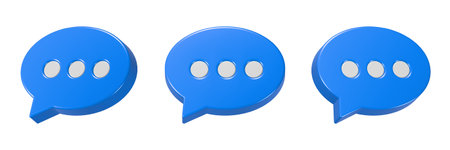 Blue speech bubbles isolated on a white background. 3d rendering.