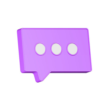 Speech bubble icon. 3d illustration isolated on white background.