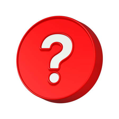 Question mark on a white background. 3d rendering. Computer generated image.