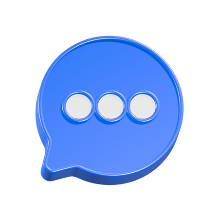 3d blue bubble speech isolated over white background. 3d render