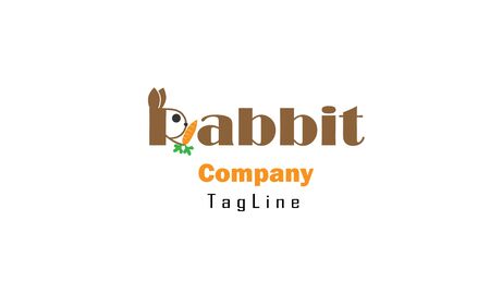 Rabbit text typography logo templatesのイラスト素材