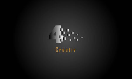 Abstract numbers  | Free Vector. NO 4  (Number four)のイラスト素材