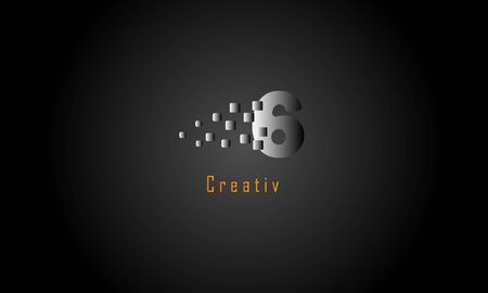 Abstract numbers  | Free Vector. NO 6  (Number six)のイラスト素材