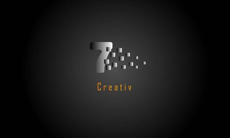 Abstract numbers  | Free Vector. NO 7  (Number seven)のイラスト素材