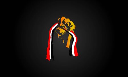 Yemen Flag Holding In Hand Man Stock Illustrationのイラスト素材
