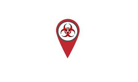 Biohazard pin pointer caution signal iconのイラスト素材