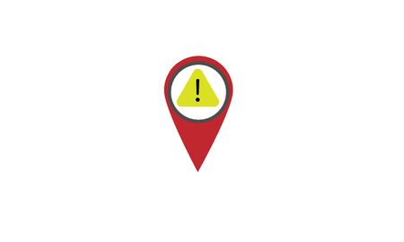 Warning flat (danger) pin iconのイラスト素材