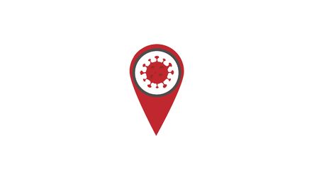 corona virus (covid-19) pin pointer caution signal iconのイラスト素材