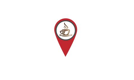 Location pin coffee vector logos and icons.のイラスト素材