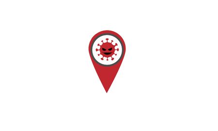 corona virus (covid-19) pin pointer caution signal iconのイラスト素材