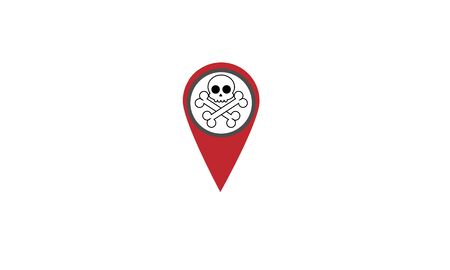 Location pin skull vector logos and icons. Danger pinのイラスト素材