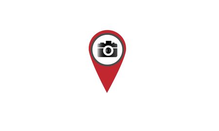 Location pin camera vector logos and icons.のイラスト素材