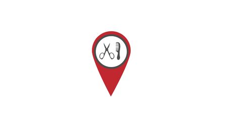 Pin Location barber icon web templatesのイラスト素材