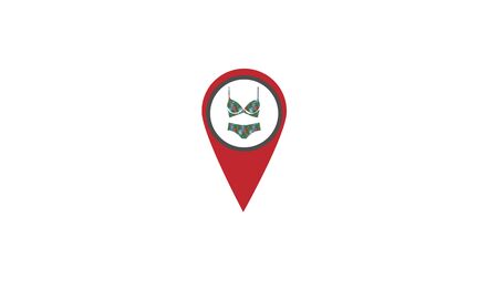Pin Location bikini shop icon web templatesのイラスト素材