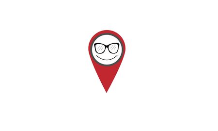Pin Location eyeglasses shop icon web templatesのイラスト素材