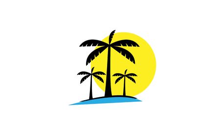 vector logo design of ocean sea water beachのイラスト素材