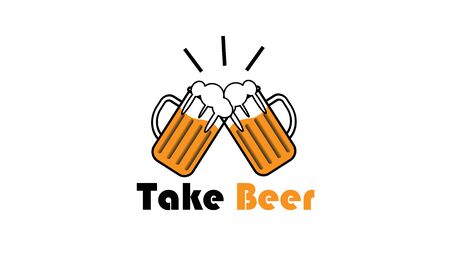 beer bar vector logos and icons.のイラスト素材
